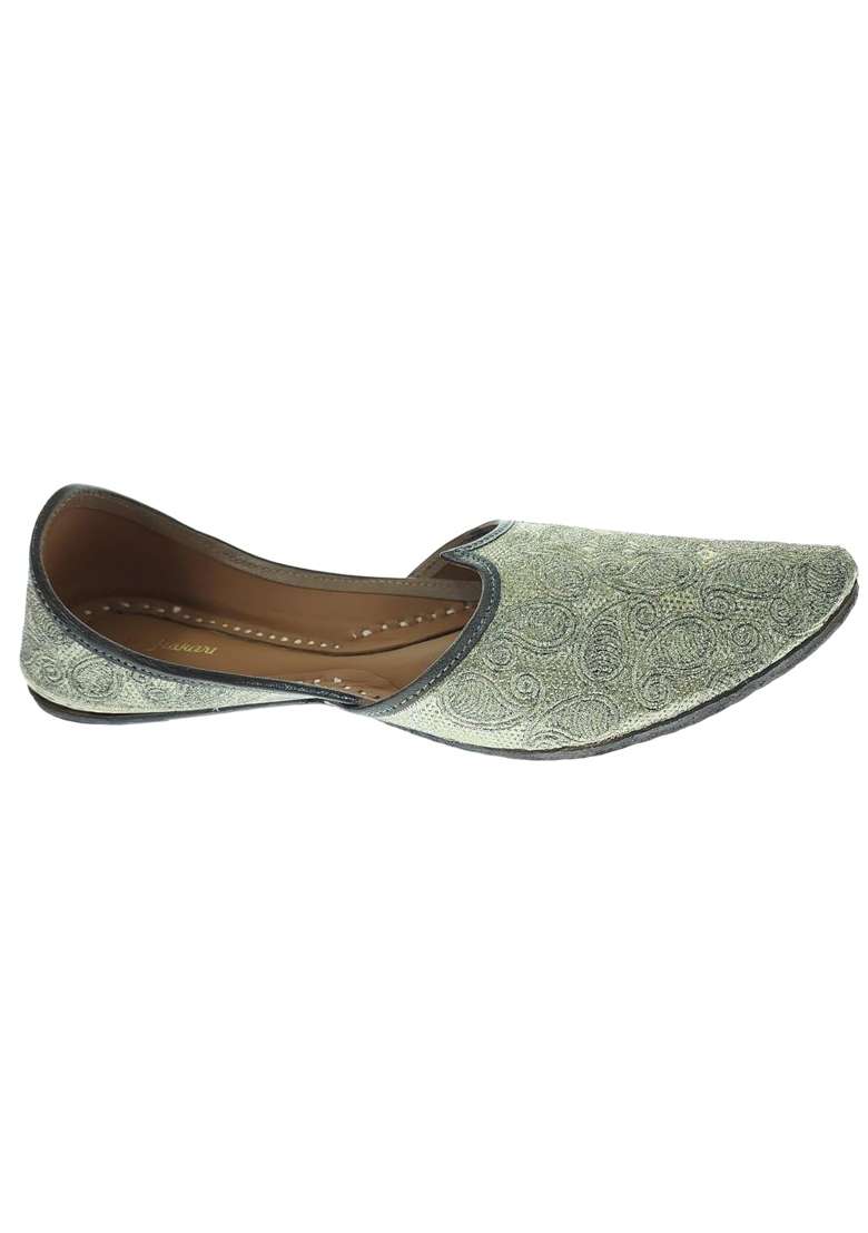 Fulkari Men Gold Genuine Soft Leather Formal Jutis Bite and Pinch Free Jutti - Indya