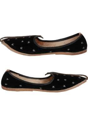 Black Mens Rajasthani Jutti Ethnic Footwear