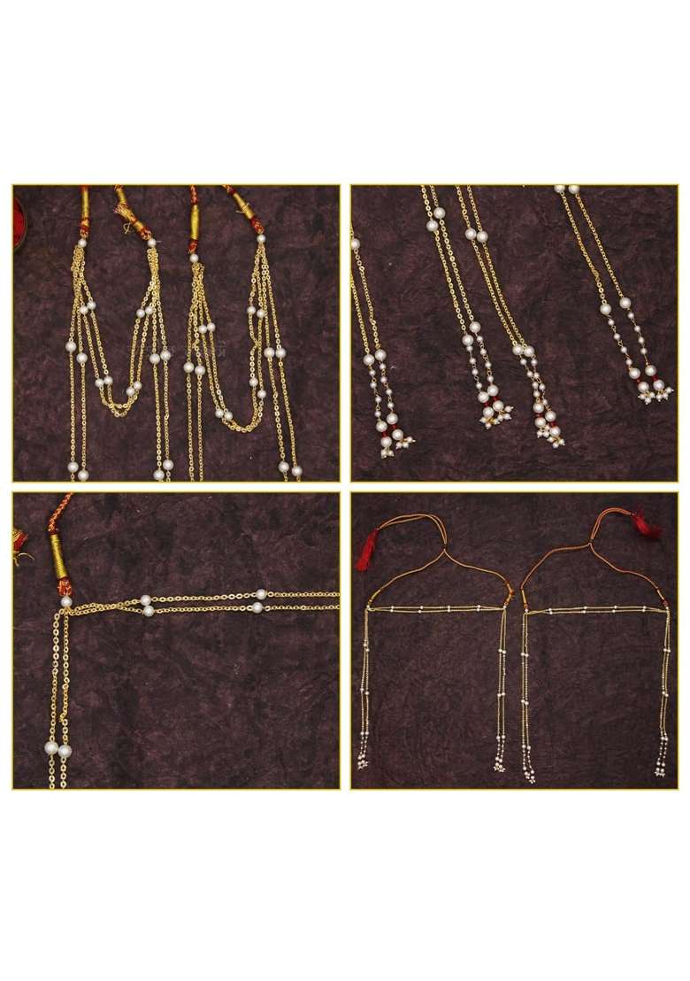 Vedic Vaani Golden Wedding Mundavalya Mundavali for Bride Vadhu and Groom VAR Set of 2 - Indya