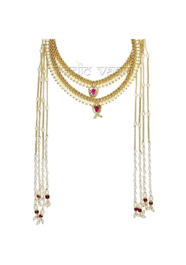 Vedic Vaani Classy Maharashtrian Wedding Mundavalya Mundavali for Bride Vadhu and Groom VAR Set of 2 - Indya