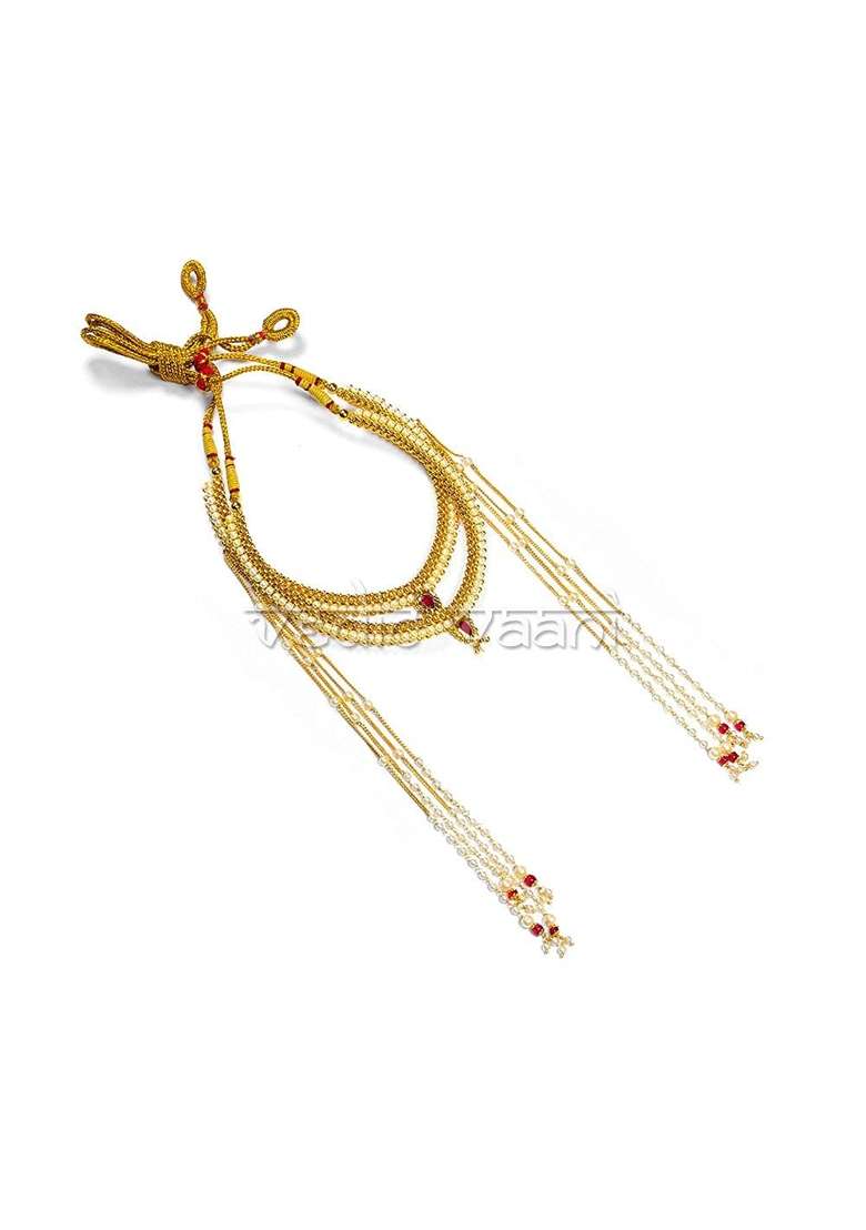 Vedic Vaani Classy Maharashtrian Wedding Mundavalya Mundavali for Bride Vadhu and Groom VAR Set of 2 - Indya