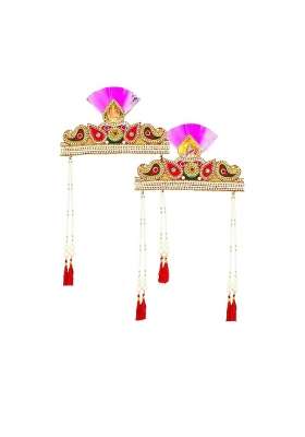 Vedic Vaani Multicolour Maharashtrian Wedding Shubh Lagn Traditional Ganpati Saraswati Bashing Basing 2 Pcs