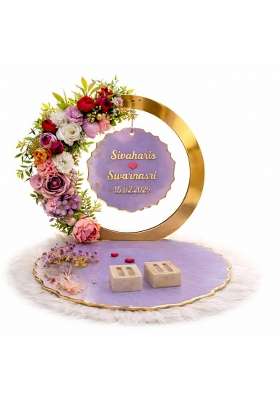 The Bride Made Purple Resin Engagement Ring Platter for Ceremony