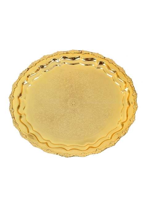 BM Metalworks Brass Gold Plated Tray for Home 12 Inch