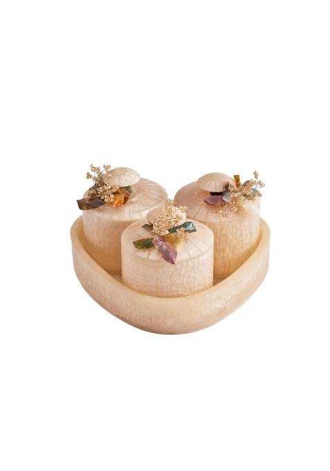 Kalakriti Creations Smooth Finish Molded Resin Trio Delight Serving Tray Set