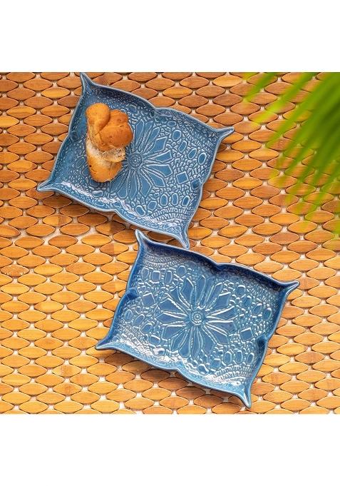 Exclusivelane Ceramic Serving Platters for Snacks Starter Set of 2