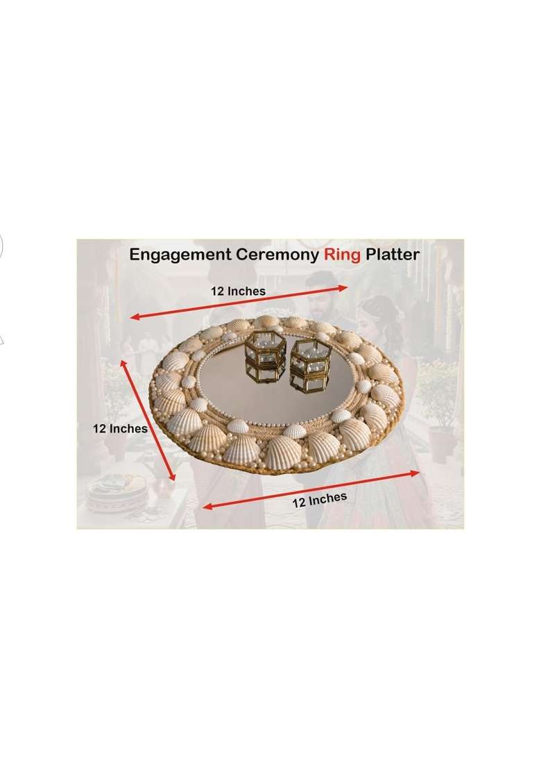 Unique Palette Luxury Mirror Finish Engagement Ring Platter Decorative Ring Tray with Mirror Base - Indya