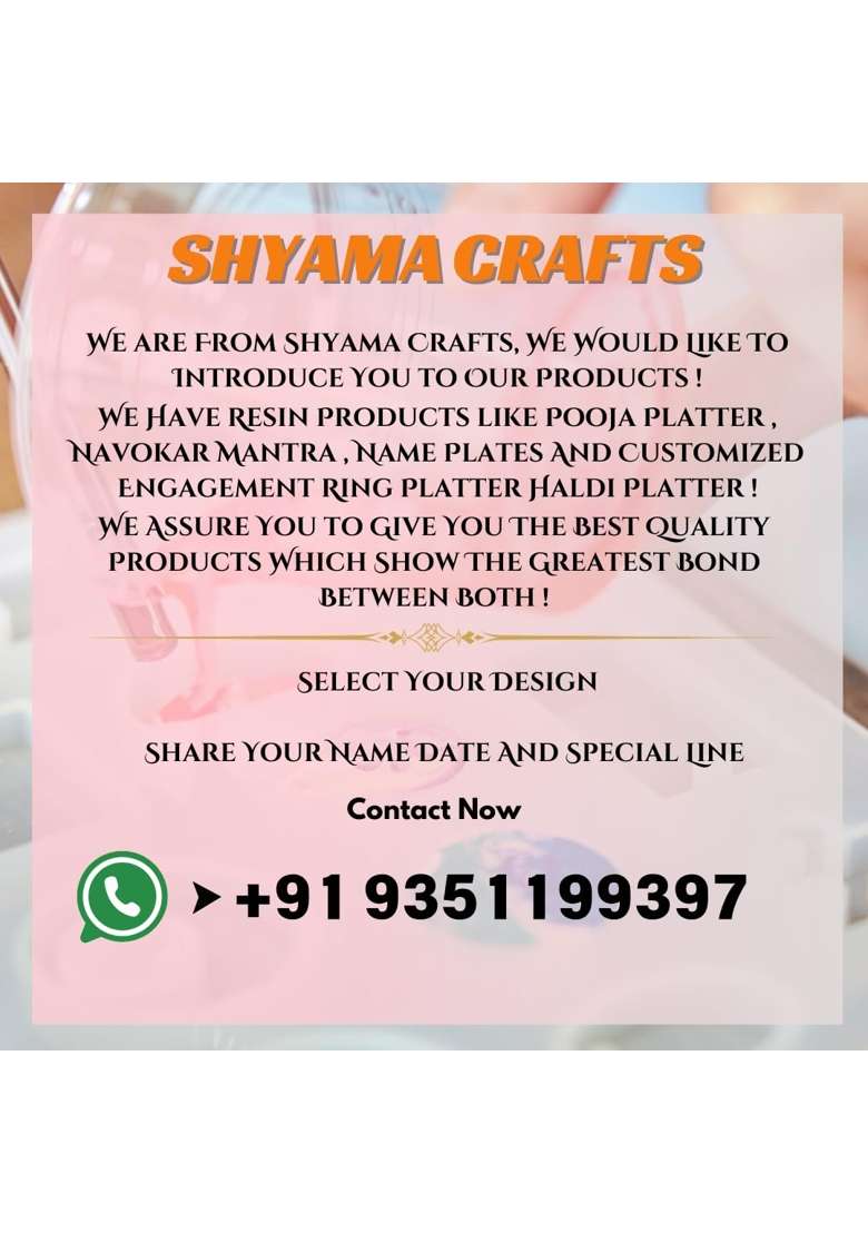 Shyama Craft Resin Engagement Ring Platter 8 Inch Ivory Ring Holder with Vintage Ring Boxes - Indya