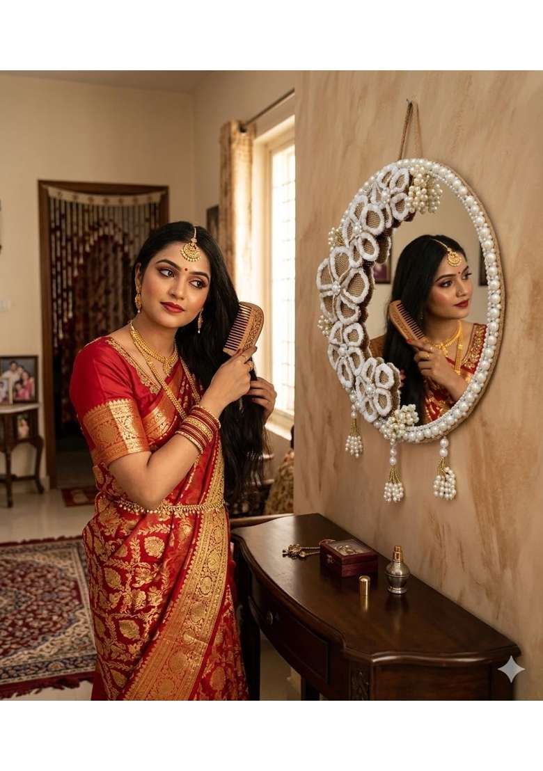 Unique Palette Mirror Finish Engagement Ring Platter with 2 Glass Ring Box Decorative Ring Tray for Wedding - Indya