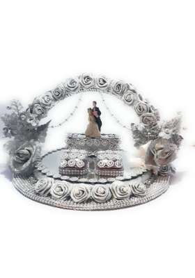 Smart Creations Hardwood Engagement Ring Platter Silver
