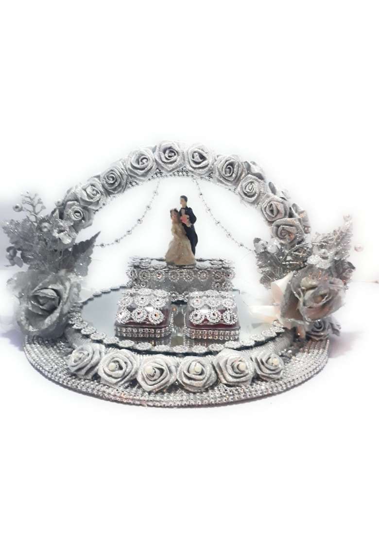 Smart Creations Hardwood Engagement Ring Platter Silver - Indya