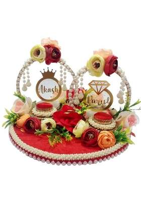 Giftsbouquet Red Engagement Ring Platter for Ring Ceremony