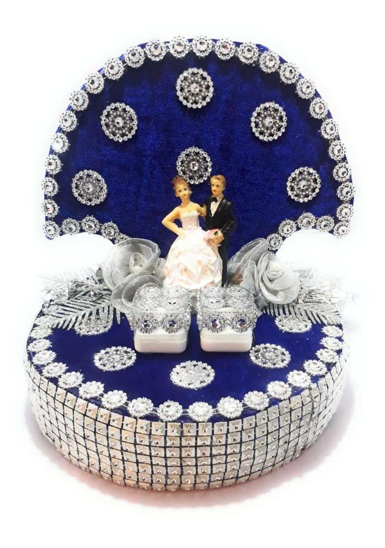 Smart Creations Blue Giftsbouquet Engagement Ring Platter I Ring Platter for Ring Ceremony - Indya