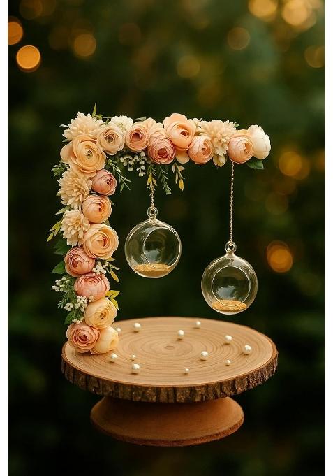 Beige Ring Platter for Engagement Ceremony