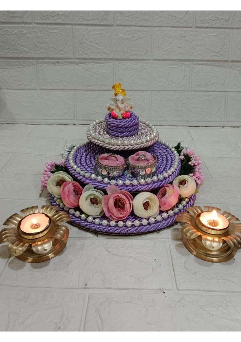 Nutts Decorative Ring Ceremony Platter Engagement Tray - Indya