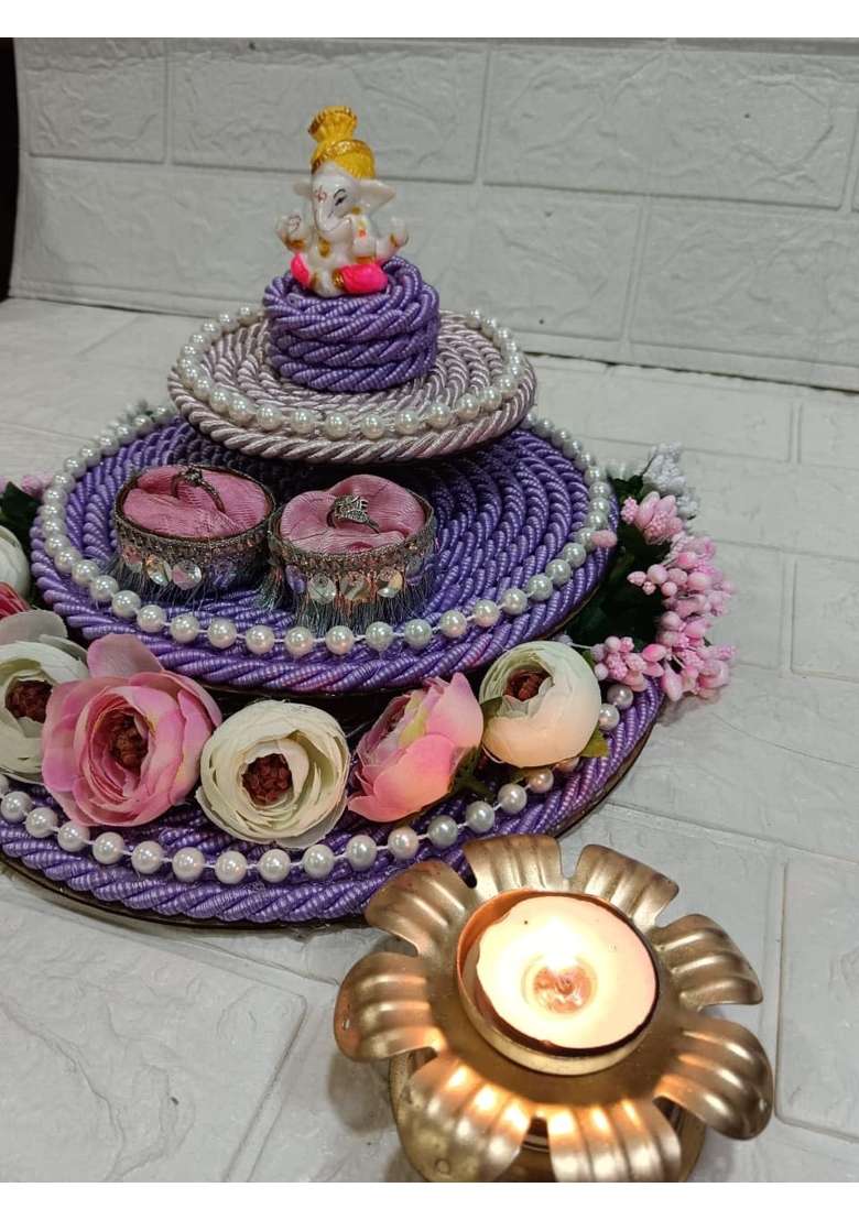 Nutts Decorative Ring Ceremony Platter Engagement Tray - Indya