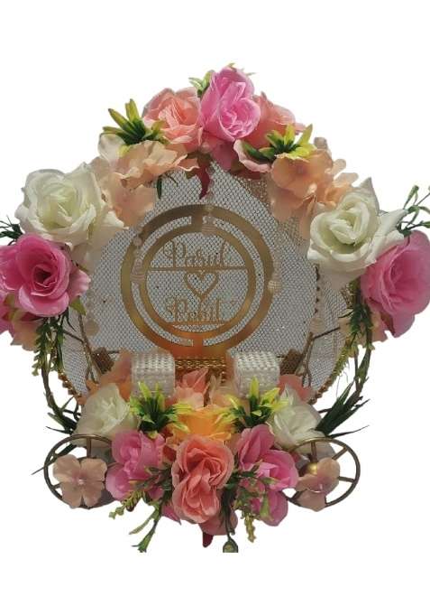 Multicolour Giftsbouquet Smart Creations Decorative Engagement Ring Platter for Ring Ceremony Tray with Led