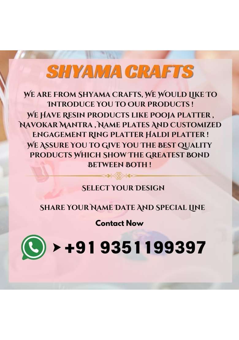 Shyama Craft Resin Engagement Ring Platter with 2 Ring Holder and Resin Stand - Indya