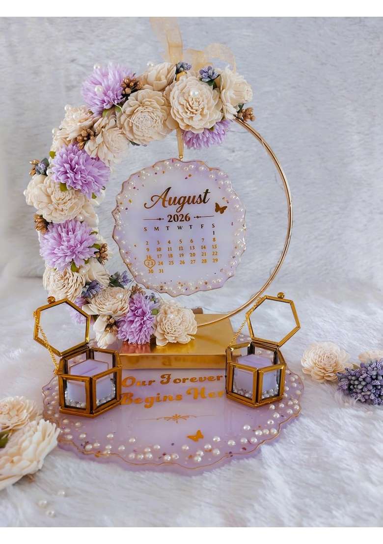 Artful Abode Engagement Ring Platter 10x10 Inch - Indya
