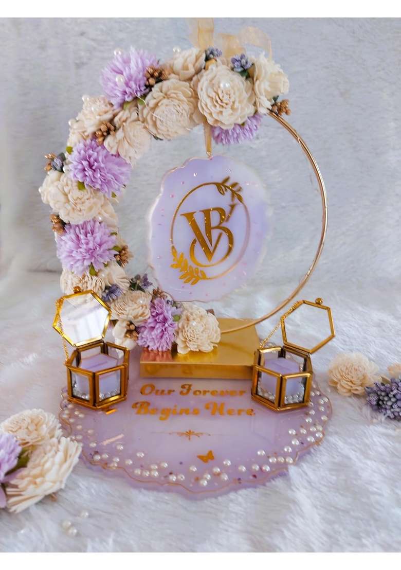 Artful Abode Engagement Ring Platter 10x10 Inch - Indya