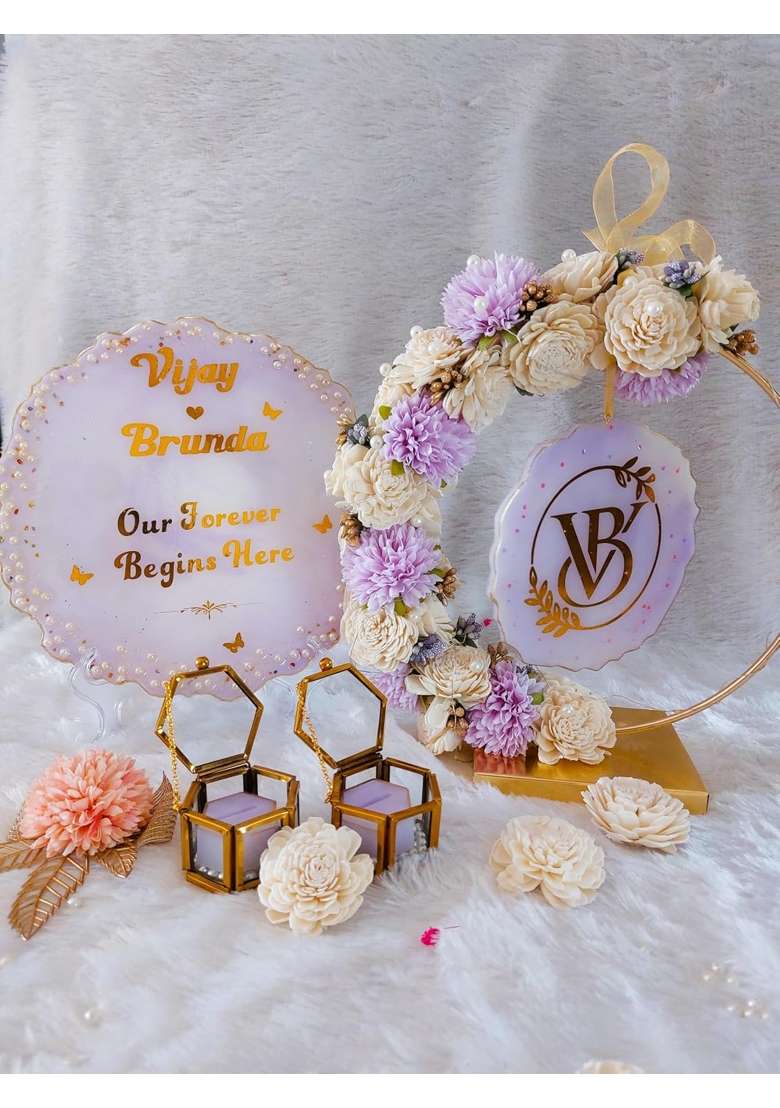 Artful Abode Engagement Ring Platter 10x10 Inch - Indya