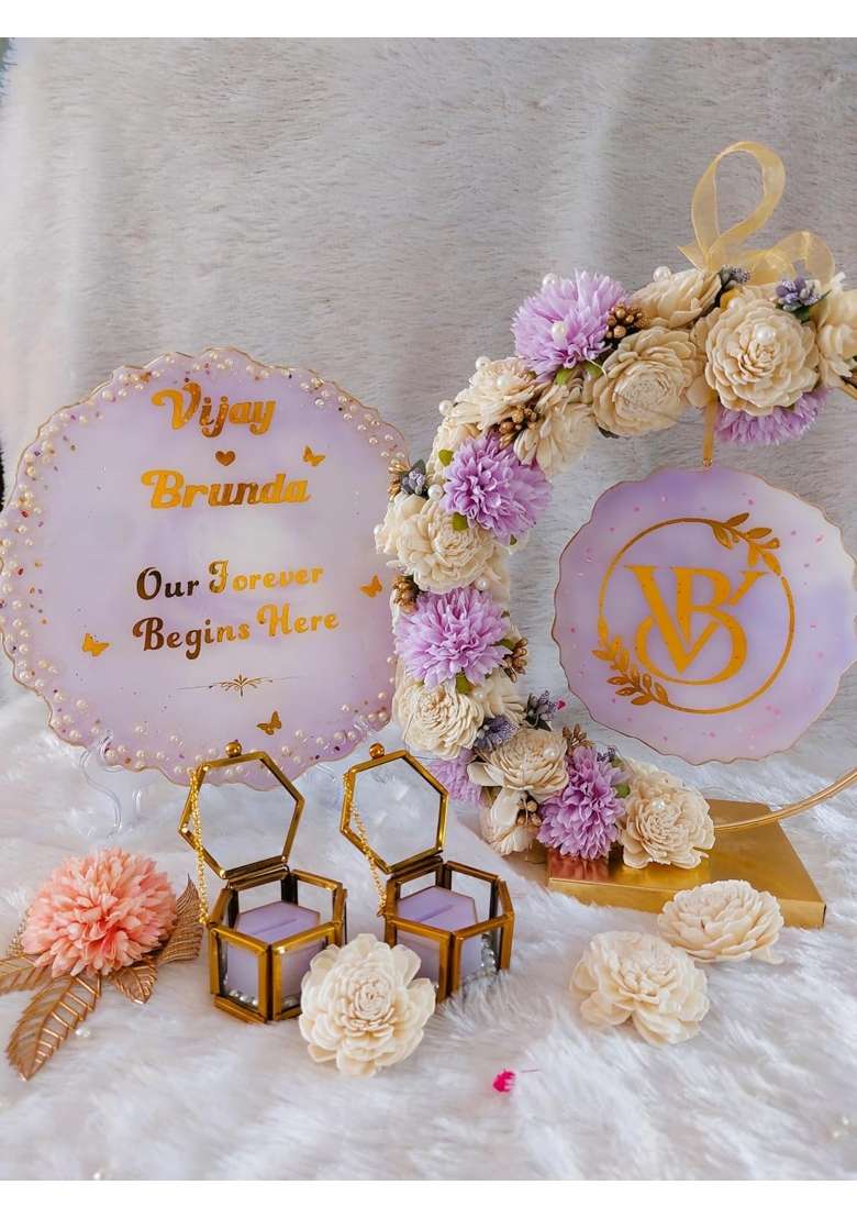 Artful Abode Engagement Ring Platter 10x10 Inch - Indya