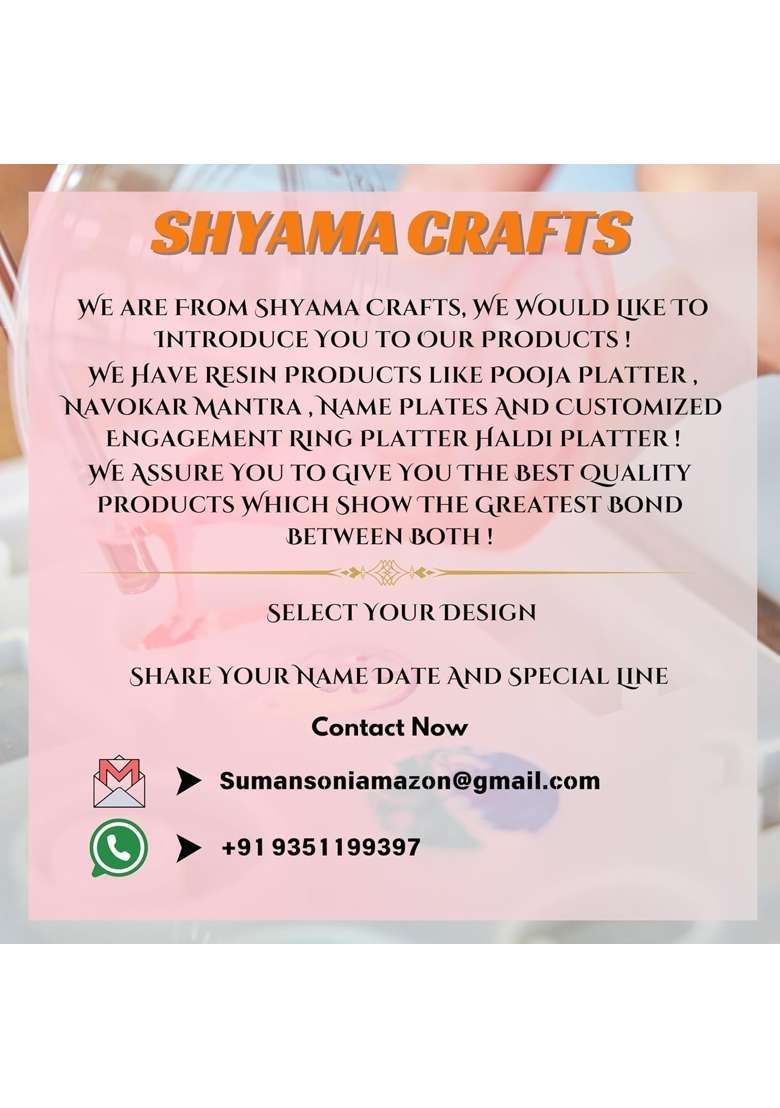 Shyama Craft White Resin Engagement Ring Double Platter with Real Dried Flowers - Indya