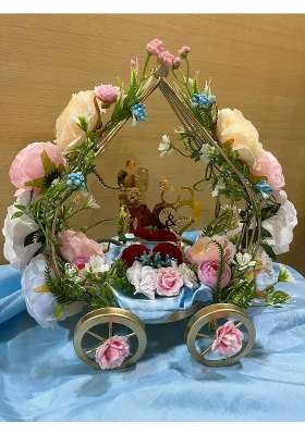 Vvisba Gold Engagement Platter Wedding Ring Bearer Carriage Decoration