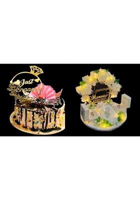 Unique Palette Beautiful White Engagement Wedding Ring Platter and Wedding Engagement Cake Topper