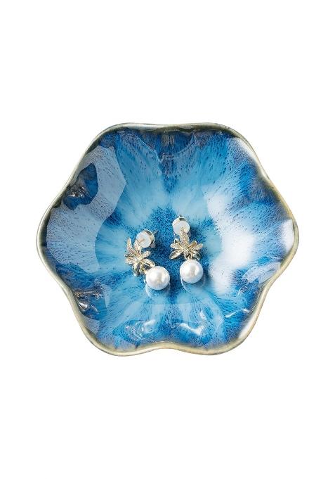 Beunaizer Jewelry Dish Tray Ring Dish Ceramic Trinket Tray Key Bowl Decorative Plate