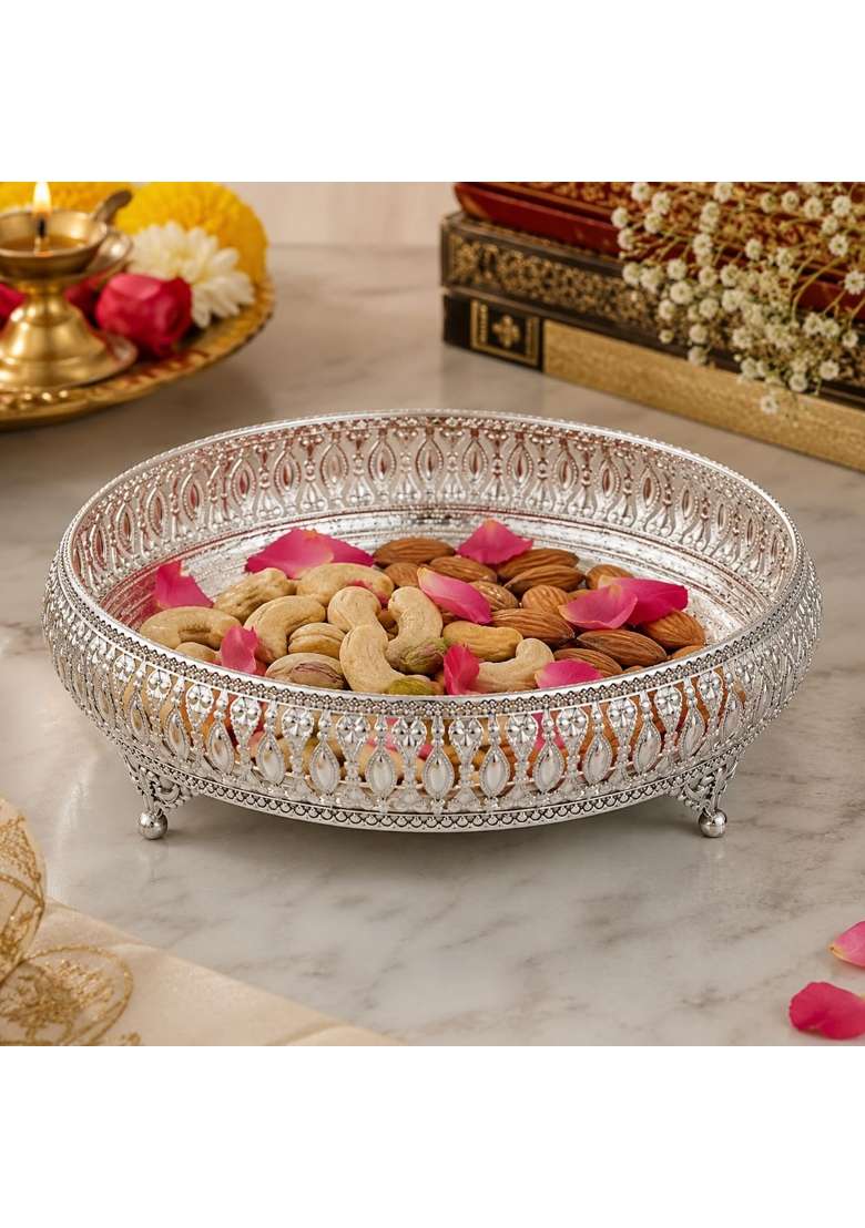 Sgr Handicrafts Decorative Tray Set Handcrafted Designer Gifting and Serving Trays Set of 4 - Indya