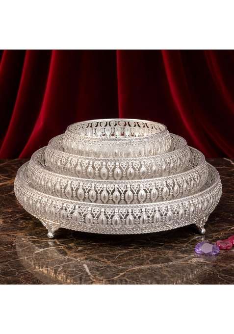 Sgr Handicrafts Decorative Tray Set Handcrafted Designer Gifting and Serving Trays Set of 4