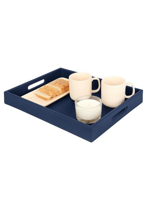 V CUBE Designs Premium Vegan Leather Rectangular Tray for Serving 16 X 12 Inch