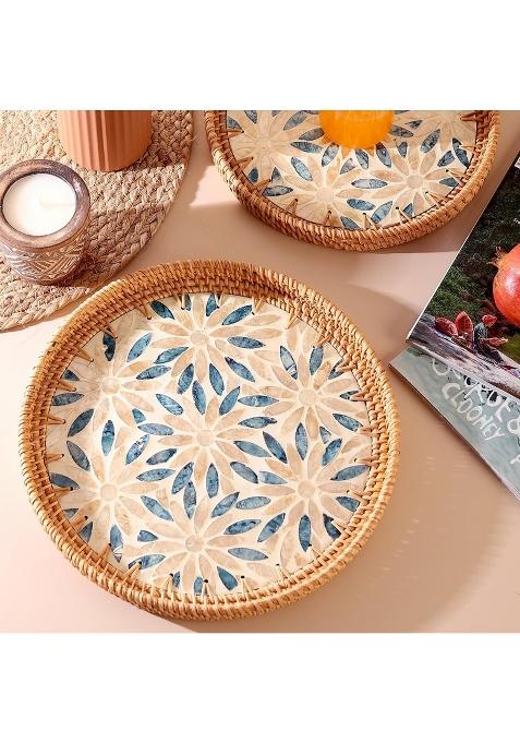 Habere India All the Cultures Fabricating India Teal Multipurpose Trays