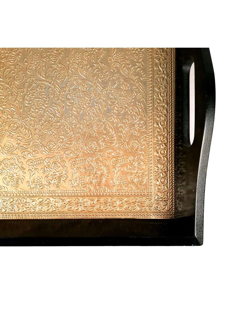 Apka Mart the Online Shop Handicraft Serving Tray Brass Tray Set of 3 - Indya