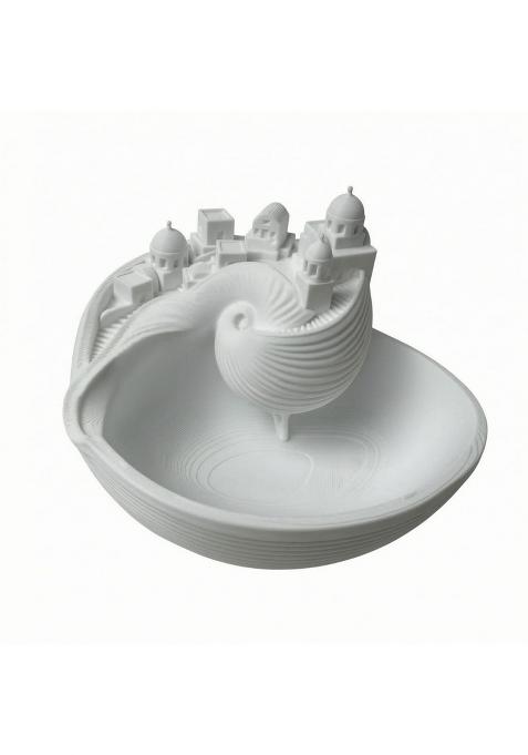 Clovrix Santorini Style Decorative Organizer Tray Greek Island Key Tray Spiral Divider Entryway Key Bowl