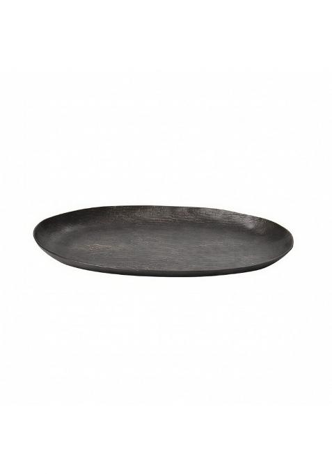 Clovrix Decorative Aluminum Tray Modern Metal Tray with Raised Rim Handmade Platter Minimalist for Living Room