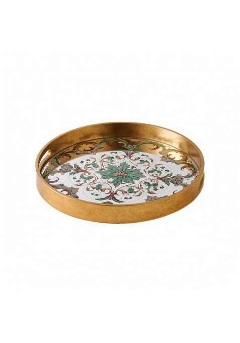Zoomella Tabletop Decorative Tray Easy to Clean Serving Tray with Handles Multifunctional Platter Elegant