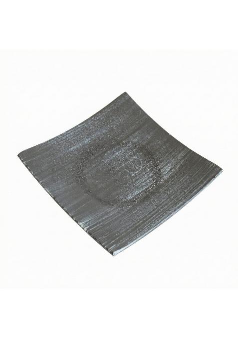Trendivibe Raised Edges Decorative Jewelry Tray Textured Jewelry Tray Hand Finished Band Dish Rustic Gray