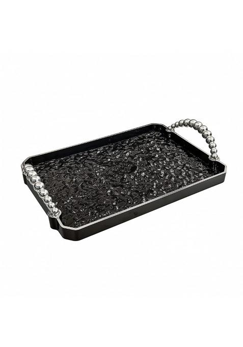 Clovrix Rectangular Serving Tray with Handles Food Safe Countertop Tray with Arch Handles Easy to Clean