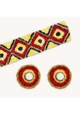 Me Phulranii Handmade Floral Rangoli Runner with 2 Tealight Holders Reusable Traditional Entrance Decor
