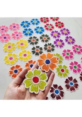 Prem Creations Multicolor Rangoli Flowers Set 10 Colors 40 Pieces Reusable Handmade Rangoli Flower Patches