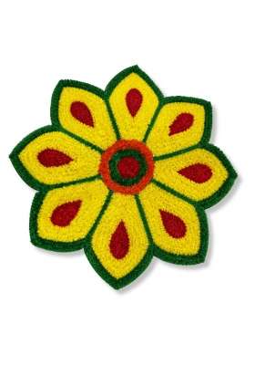 Haldi Mehendi Shaadi Readymade Rangoli Mat 58 Point 42CM for Diwali Decoration