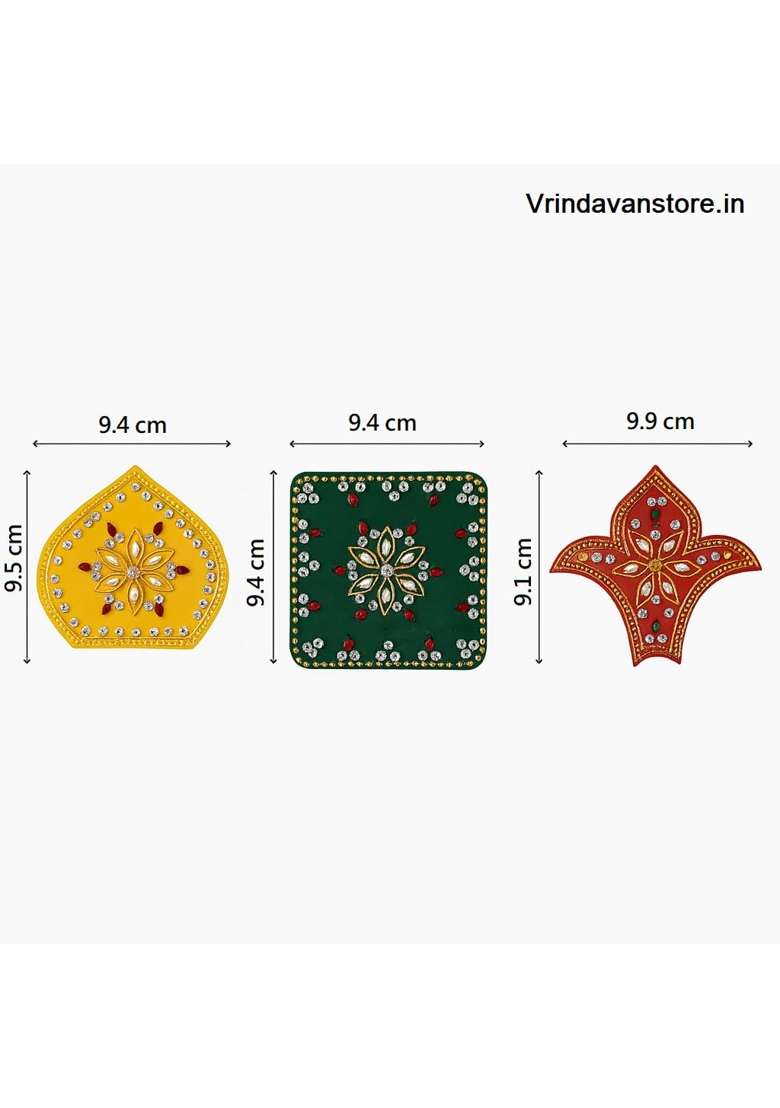 Vrindavanstore Diwali Special Detachable Rangoli Decorative Floor Art with Stones and Beads - Indya