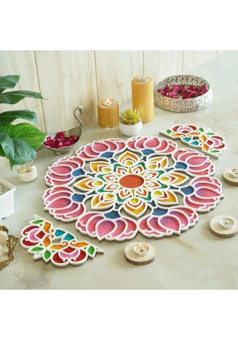 Decodesk Island Rangoli Bhavy Design 22 Inches Crochet Series Rangoli Mat Modern Rangoli for Home Decor