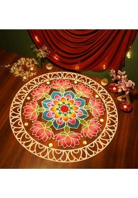 Decodesk Island Rangoli Nity Design 46 Crochet Series Rangoli Mat Modern Rangoli for Home Decor 46 Inches