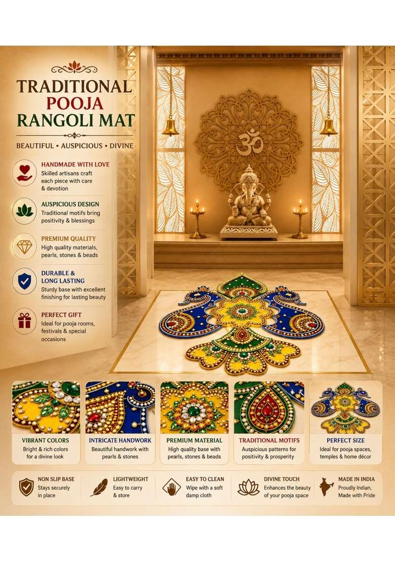 Rangoli Arts Ethnic Acrylic Designer Festival Rangoli Set of 1 - Indya