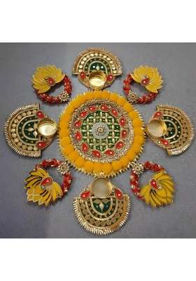 Nooelec Seeds India Hand Crafted Lotus Tealight Candle Holder Rangoli MAT for Festival Home Decoration Candles