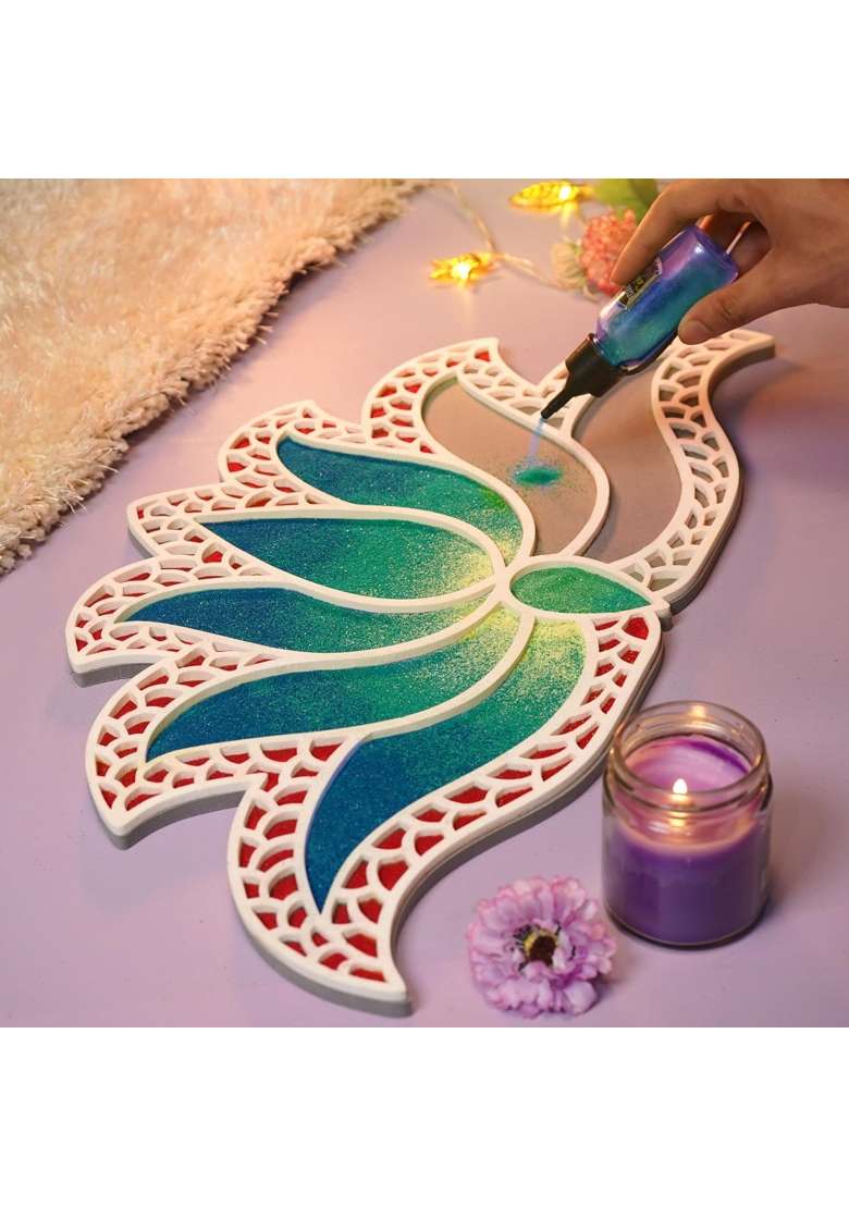 Island Lakshmi Design Rangoli 22 Inches for Diwali Decor Set of 2 - Indya