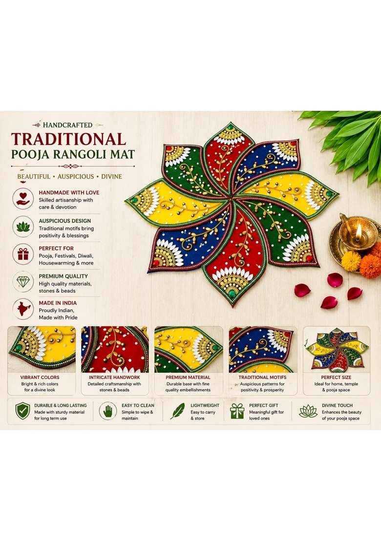Acrylic Designer Festival Rangoli 17 Inches - Indya